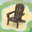 All-Weather HDPE Kid's Adirondack Chair with with High Backrest and Armrests-Brown by LJGDeals