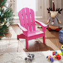 All-Weather HDPE Kid's Adirondack Chair with with High Backrest and Armrests-Pink by LJGDeals