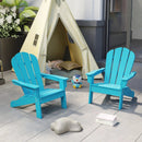 All-Weather HDPE Kid's Adirondack Chair with with High Backrest and Armrests-Turquoise by LJGDeals