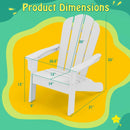 All-Weather HDPE Kid's Adirondack Chair with with High Backrest and Armrests-White by LJGDeals