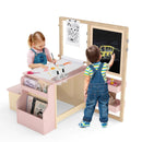 Kids Art Center Wooden Table Bench Set by LJGDeals