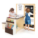 Kids Art Center Wooden Table Bench Set