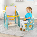 Kids Art Easel with Chair and 3-Level Adjustable Whiteboard-Multicolor by DirectDeals