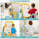 Kids Art Easel with Chair and 3-Level Adjustable Whiteboard-Multicolor by LJGDeals