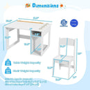 Kids Art Table and Chair Set Toddler Craft Drawing Desk-White by LJGDeals