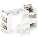 Kids Art Table and Chair Set with Detachable Paper Roll Holder and Cabinet by LJGDeals