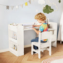 Kids Art Table and Chair Set with Detachable Paper Roll Holder and Cabinet by LJGDeals