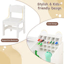 Kids Art Table and Chair Set with Detachable Paper Roll Holder and Cabinet by LJGDeals