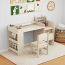 Kids Art Table and Chair Set with Detachable Paper Roll Holder and Cabinet by LJGDeals
