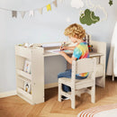 Kids Art Table and Chair Set with Detachable Paper Roll Holder and Cabinet by LJGDeals