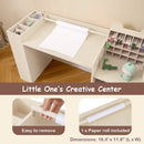 Kids Art Table and Chair Set with Detachable Paper Roll Holder and Cabinet by LJGDeals
