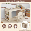 Kids Art Table and Chair Set with Detachable Paper Roll Holder and Cabinet by LJGDeals