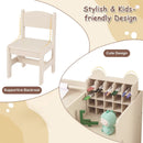 Kids Art Table and Chair Set with Detachable Paper Roll Holder and Cabinet by LJGDeals