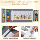 Kids Art Table and Chair with Paper Roll and Fabric Bins for Drawing Reading Studying Playing-Gray by LJGDeals