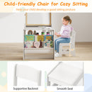 Kids Art Table and Chair Set with Easel and Chair for Drawing Reading