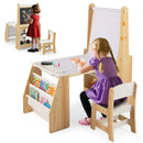 Kids Art Table and Chair Set with Easel and Chair for Drawing Reading