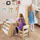 Kids Art Table and Chair Set with Easel and Chair for Drawing Reading by LJGDeals