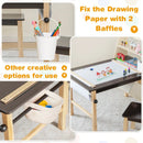 Kids Art Table and Chairs Set with Paper Roll and Storage Bins-Coffee by LJGDeals