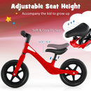 Kids Balance Bike with Rotatable Handlebar and Adjustable Seat Height-Red by LJGDeals