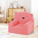 Kids Bear Sofa Toddler Foam Couch with Soft Fleece Fabric Cover