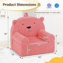 Kids Bear Sofa Toddler Foam Couch with Soft Fleece Fabric Cover by LJGDeals