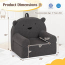 Kids Bear Sofa Toddler Foam Couch with Soft Fleece Fabric Cover by LJGDeals