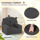 Kids Bear Sofa Toddler Foam Couch with Soft Fleece Fabric Cover by LJGDeals
