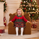 Kids Bear Sofa Toddler Foam Couch with Soft Fleece Fabric Cover by LJGDeals