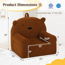 Kids Bear Sofa Toddler Foam Couch with Soft Fleece Fabric Cover by LJGDeals