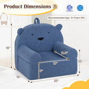 Kids Bear Sofa Toddler Foam Couch with Soft Fleece Fabric Cover by LJGDeals
