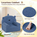 Kids Bear Sofa Toddler Foam Couch with Soft Fleece Fabric Cover by LJGDeals