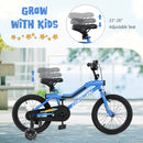 18 Inch Kids Bike LED Lighted Adjustable with Training Wheels for 4-8 Years Old Kids-18 inches