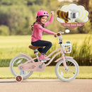16 Inch Kids Bike with Front Handbrake and 2 Training Wheels-Pink by LJGDeals