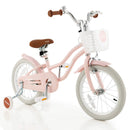 16 Inch Kids Bike with Front Handbrake and 2 Training Wheels-Pink by LJGDeals