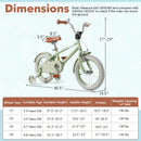 Kids Bike with Adjustable Handlebar and Saddle Green-14 Inches