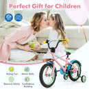 Kids Bike with Adjustable Handlebar and Saddle Pink-14 Inches