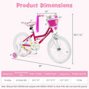 Kids Bicycle 18 Inch Toddler and Kids Bike with Training Wheels for 6-8 Year Old Kids-Pink by LJGDeals