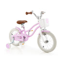 14 Inch Kid's Bike with Removable Training Wheels and Basket-Purple by LJGDeals