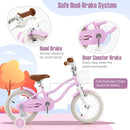 14 Inch Kid's Bike with Removable Training Wheels and Basket-Purple by LJGDeals