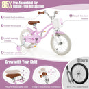 14 Inch Kid's Bike with Removable Training Wheels and Basket-Purple by LJGDeals