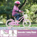 14 Inch Kid's Bike with Removable Training Wheels and Basket-Purple by LJGDeals