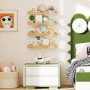 16 Inch Kids Bookshelf Set of 4 Floating Nursery Book Shelves for Decoration Book Toy Storage-Natural