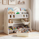 Kids Bookshelf and Toy Storage Organizer with 6 Bins