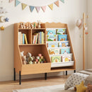 Kids Bookshelf and Toy Storage Organizer with 5 Fabric Pockets