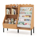 Kids Bookshelf and Toy Storage Organizer with 5 Fabric Pockets