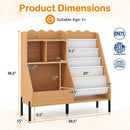 Kids Bookshelf and Toy Storage Organizer with 5 Fabric Pockets by LJGDeals