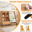 Kids Bookshelf and Toy Storage Organizer with 5 Fabric Pockets