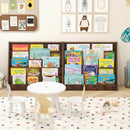 5-Tier Kids Bookshelf with Deep Compartments and Stable Baby Book Case-Rustic Brown