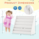 5-Tier Kids Bookshelf with Deep Compartments and Stable Baby Book Case-White