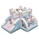 Kids Bounce House with Slide and 2 Boxing Columns for Party without Blower by LJGDeals